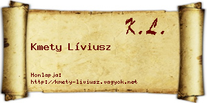 Kmety Líviusz névjegykártya