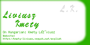 liviusz kmety business card